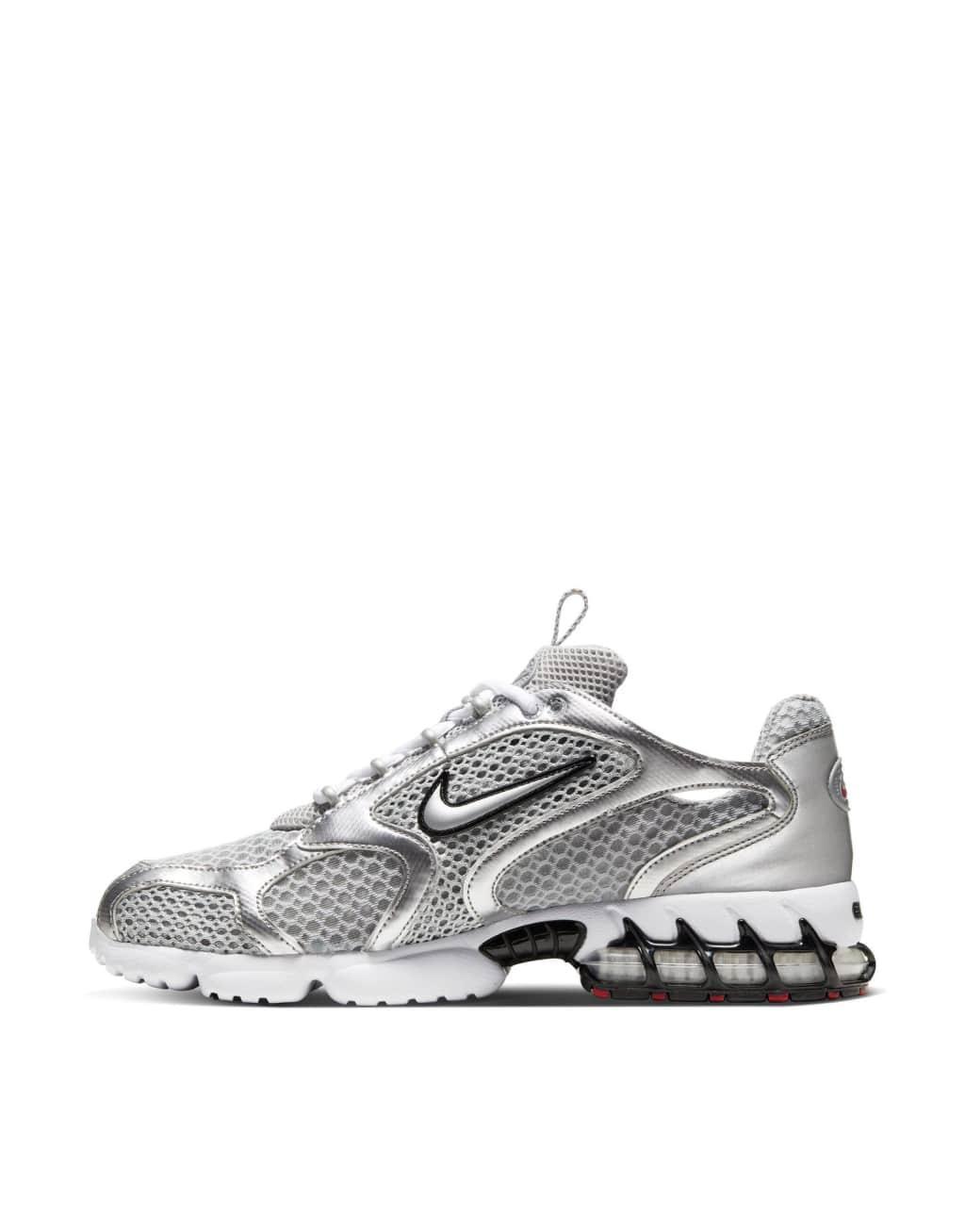 Nike Air Zoom Spiridon Cage 2 sneakers in silver and gray Product Image