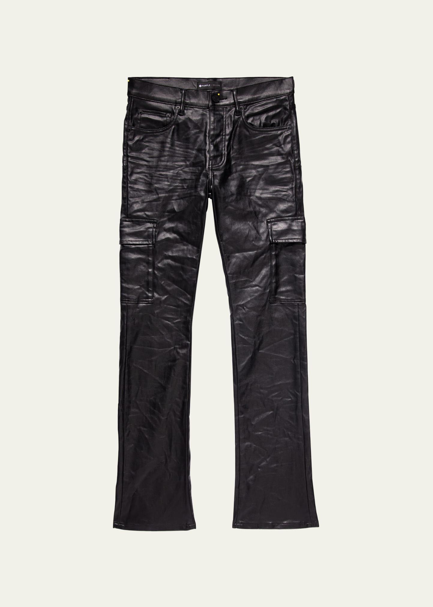 PURPLE BRAND Patent Film Coated Bootcut Cargo Pants Product Image