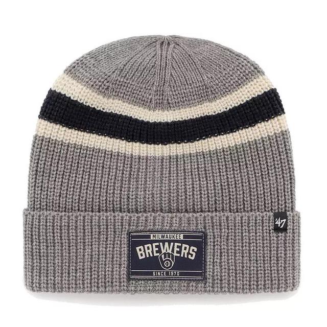 Mens 47 Graphite Milwaukee Brewers PenobscotCuffed Knit Hat Product Image