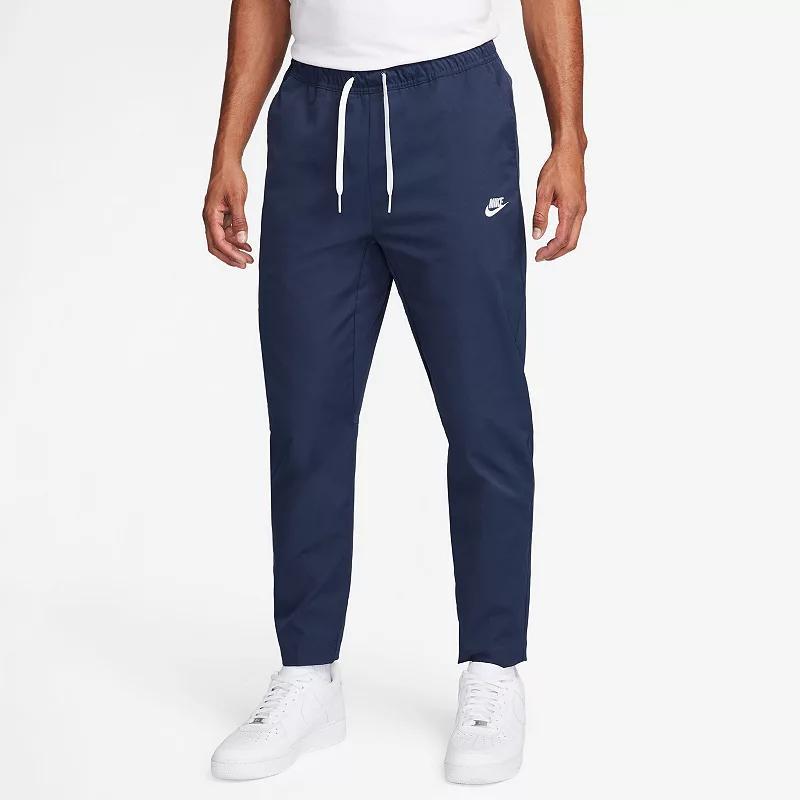 Mens Nike Club Woven Tapered-Leg Pants Black Navy Product Image