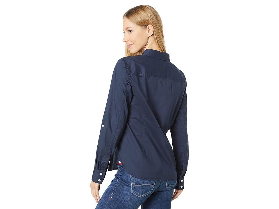 Womens Tommy Hilfiger Sport 3/4 Roll Tab Sleeve Solid Top Product Image