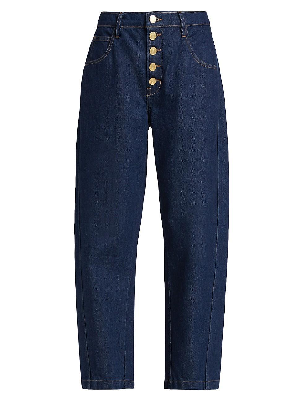 Womens Cropped Balloon-Leg Jeans Product Image