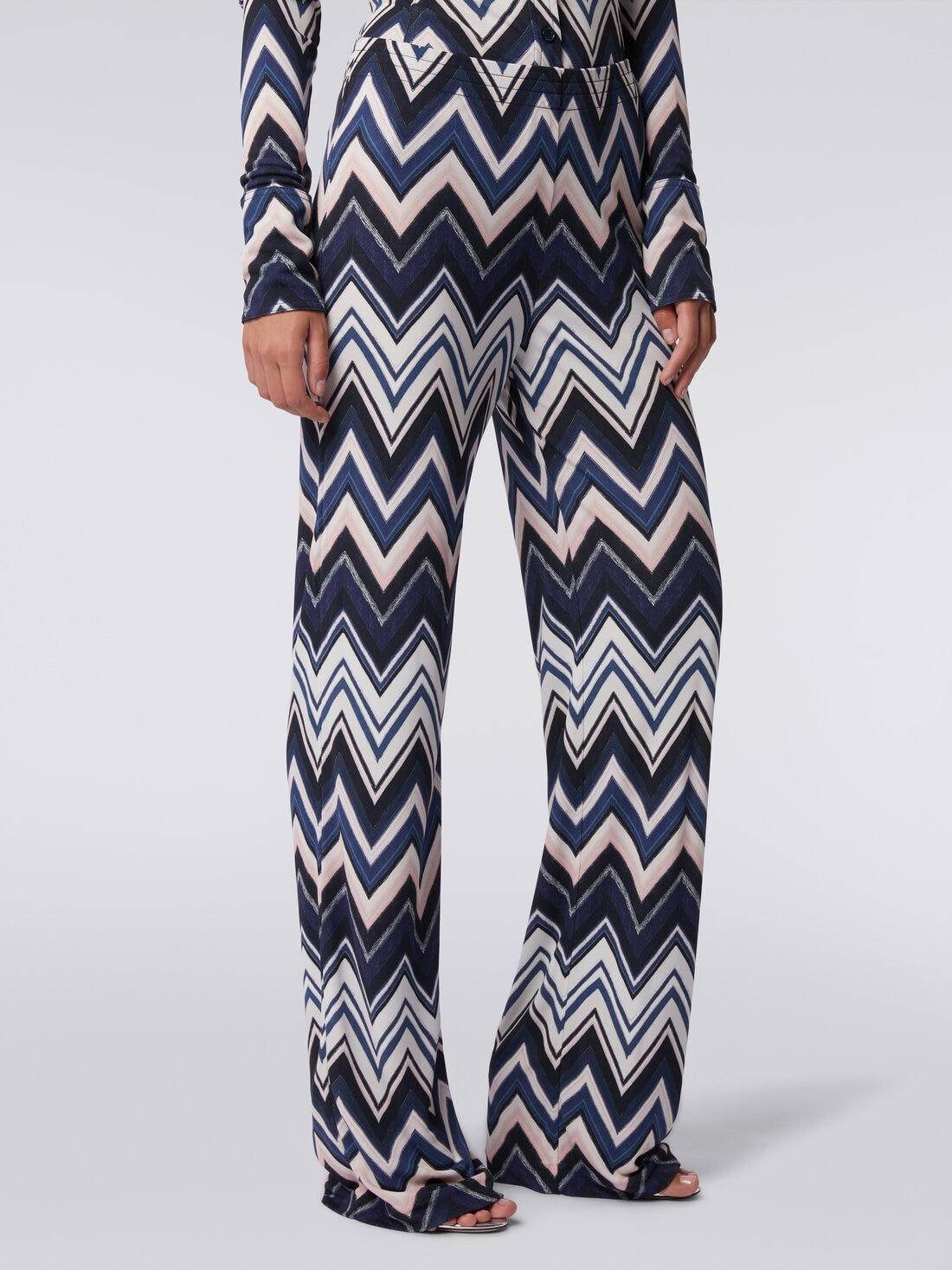 Trousers in viscose with zigzag print Multicoloured | Missoni product image