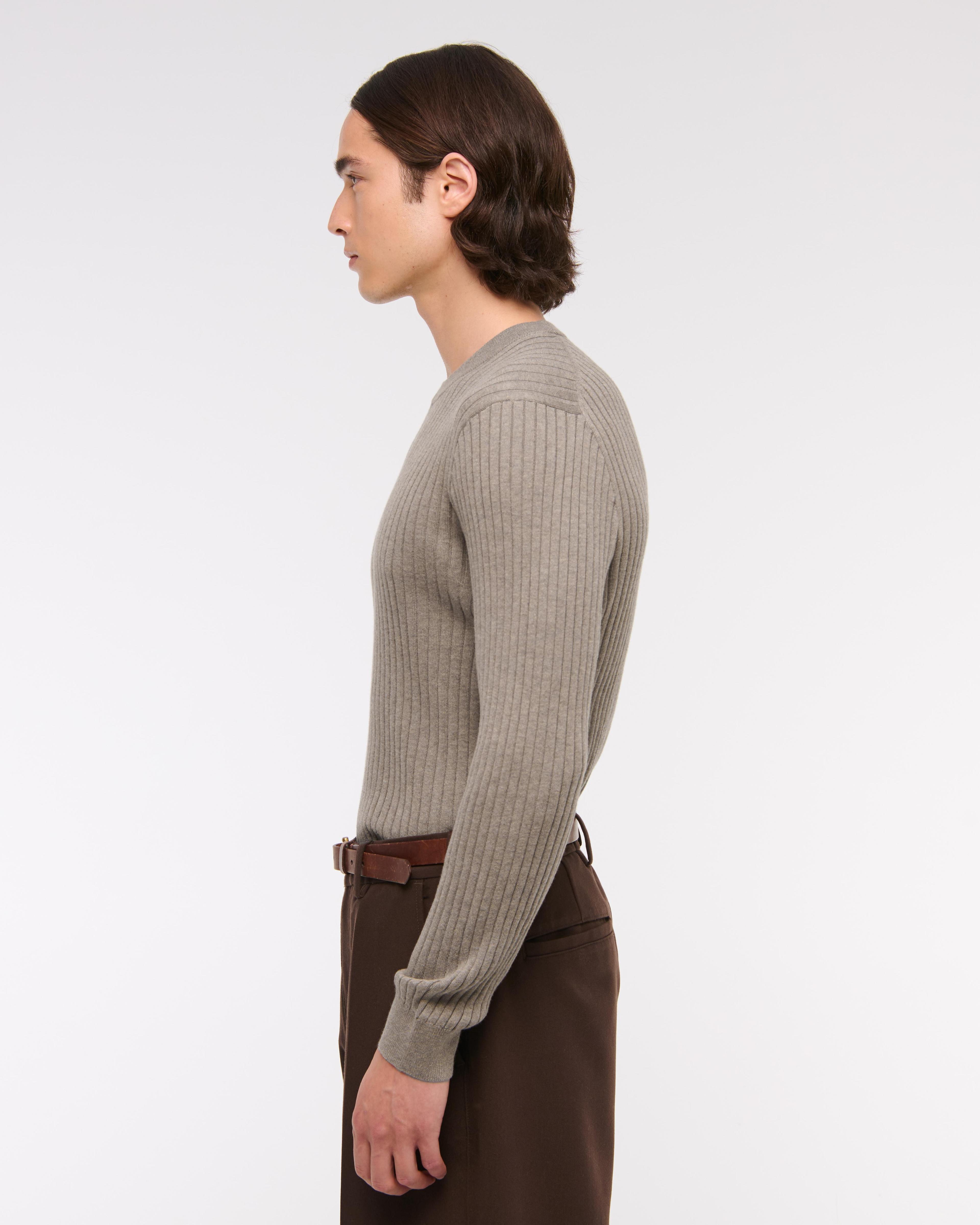 Pima Cotton Rib Stitch Crew Sweater Product Image