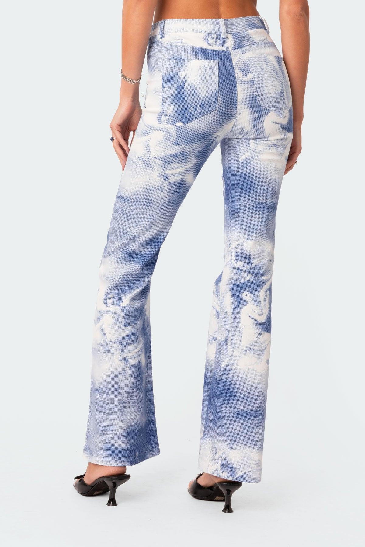 Saint Printed Flared Jeans Product Image