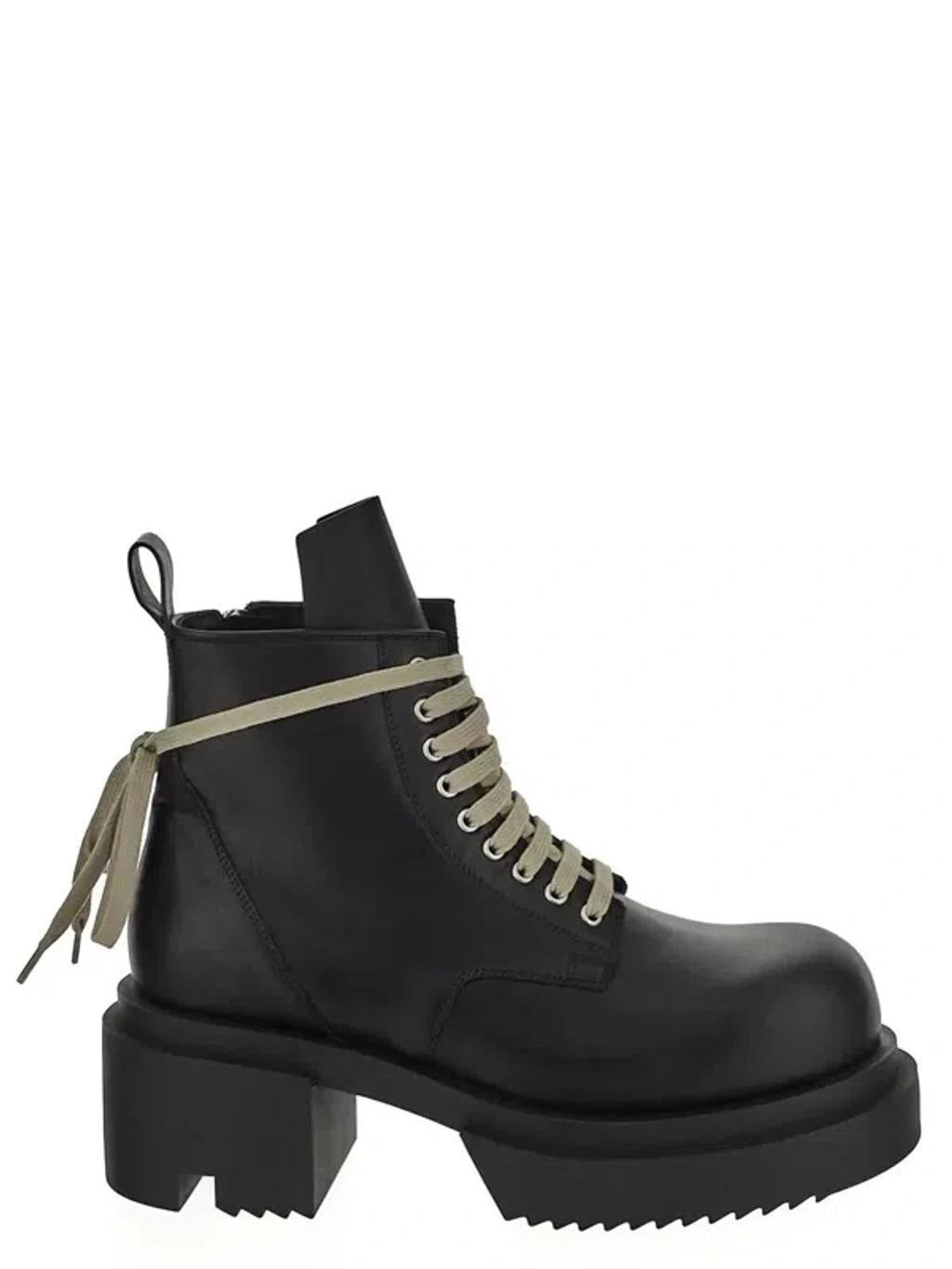 Lace-up Leather Boots In Black product image