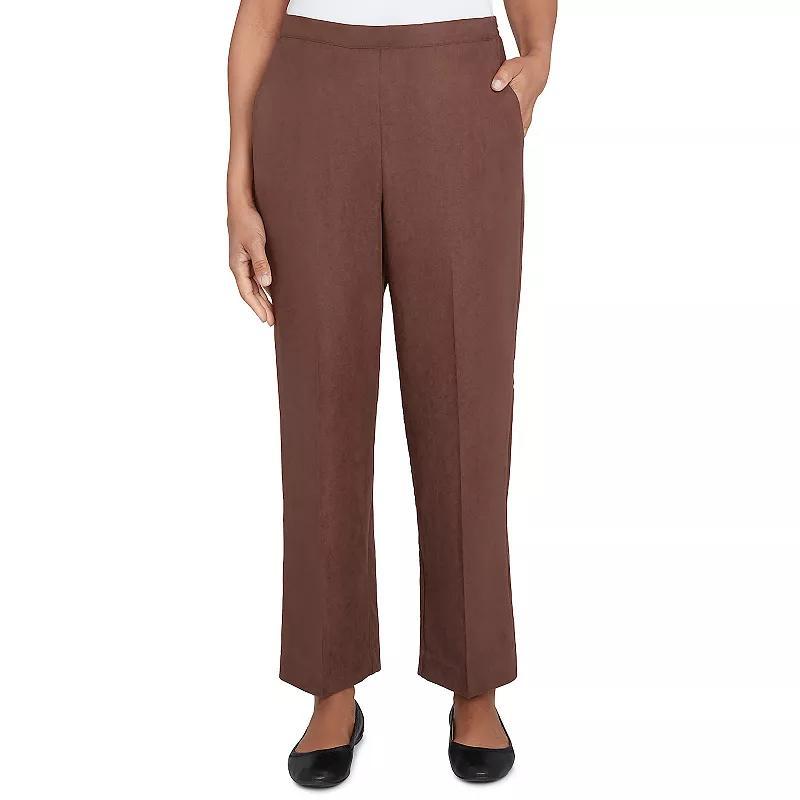 Petite Short Alfred Dunner Classic Slant Pocket Pants, Womens Brown Product Image