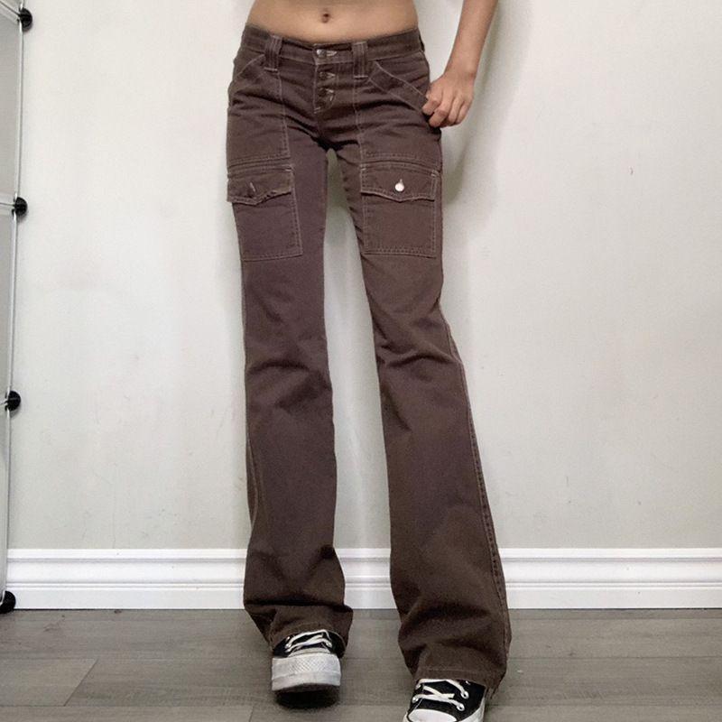 Low-Rise Bootcut Cargo Pants Product Image