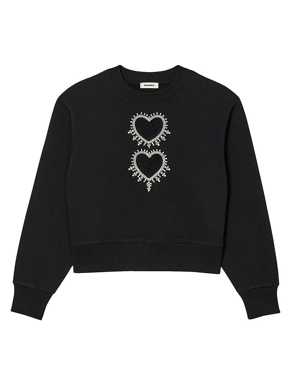 sandro Love Heart Embellished Sweater Product Image