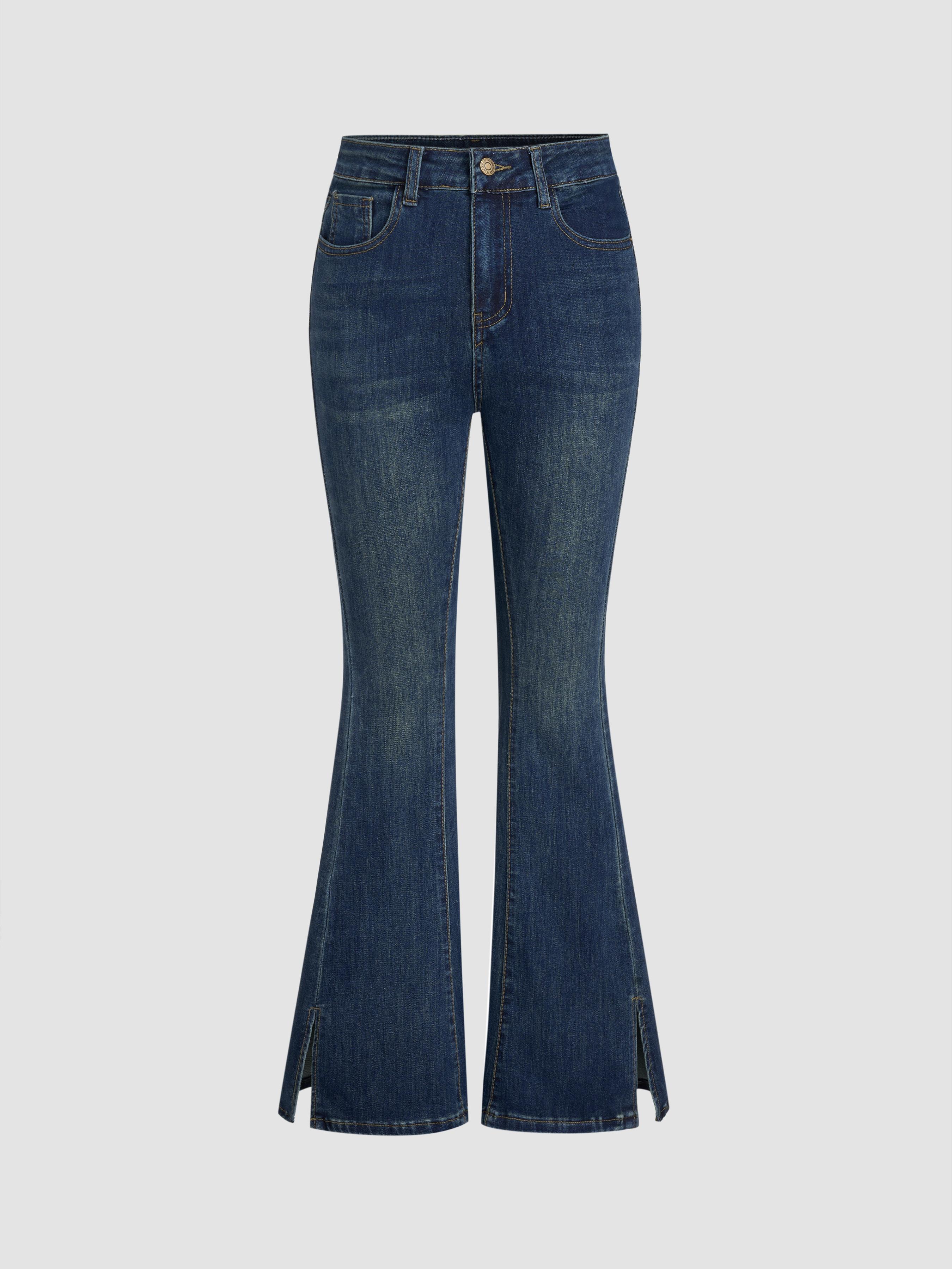 Denim Mid Rise Pocket Flared Jeans product image