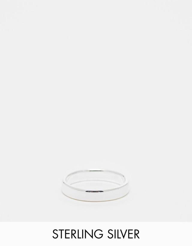 ASOS DESIGN sterling silver band ring in silver Product Image