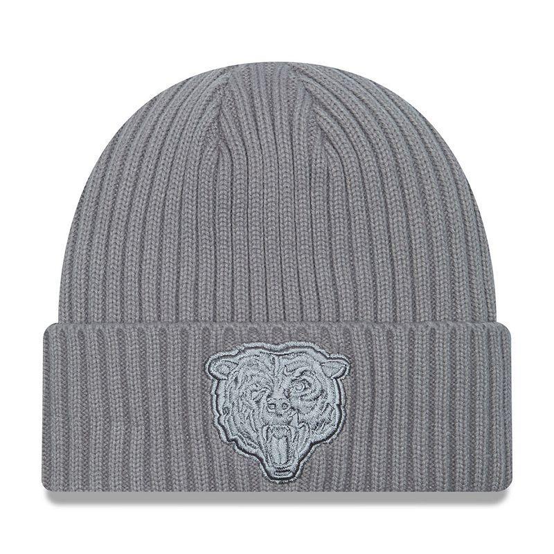 Mens New Era Gray Chicago Bears Color Pack Cuffed Knit Hat, Grey Product Image