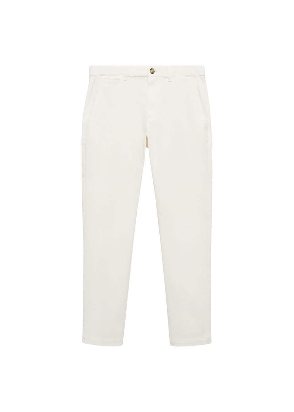 MANGO MAN - Cotton tapered crop pants whiteMen Product Image