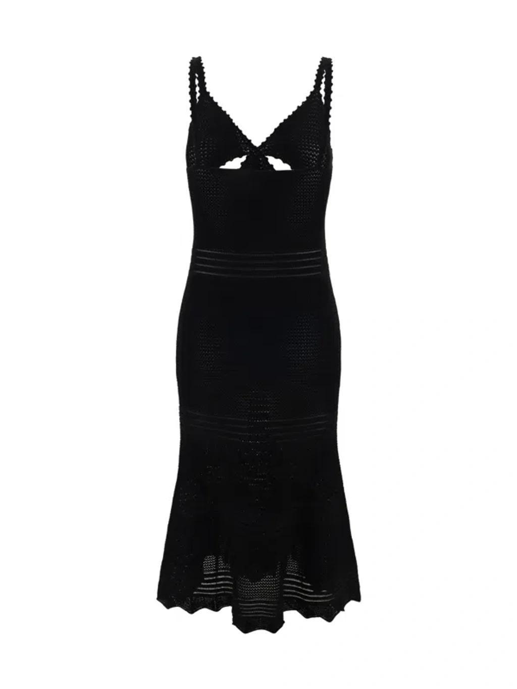 Crochet Midi Dress In Black Product Image