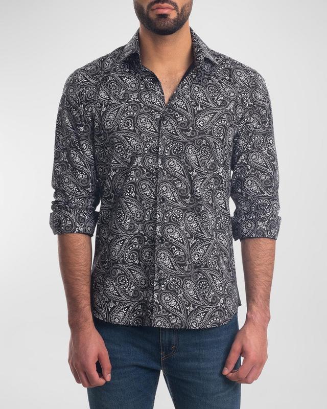 Jared Lang Mens Paisley Print Shirt - Black Product Image