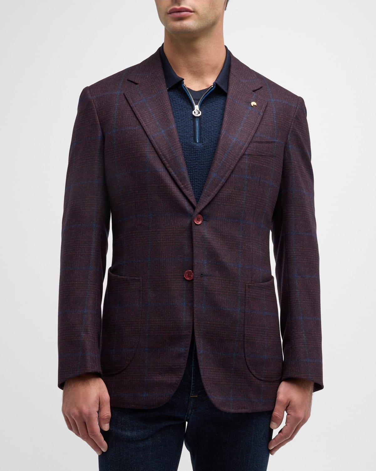 Mens Plaid Two-Button Sport Coat Product Image