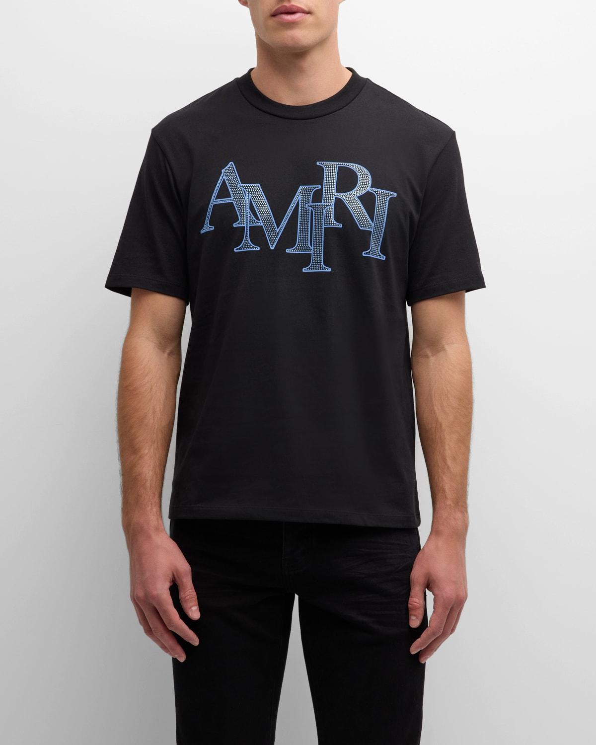 Mens Crystal Staggered Logo T-Shirt Product Image