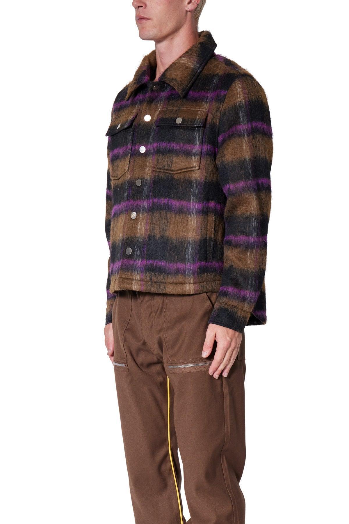 Brushed Flannel Jacket - Brown Product Image