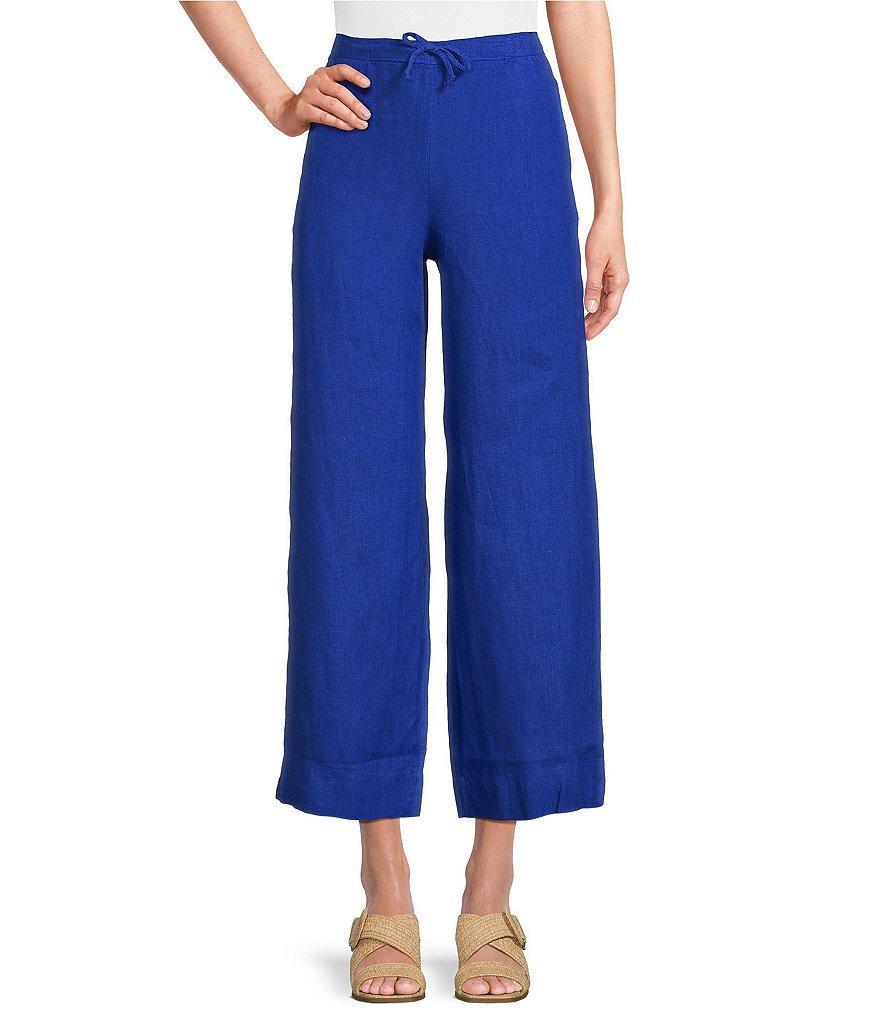 Bryn Walker Saba Light Linen Drawstring Waist Cropped Wide Leg Pants product image