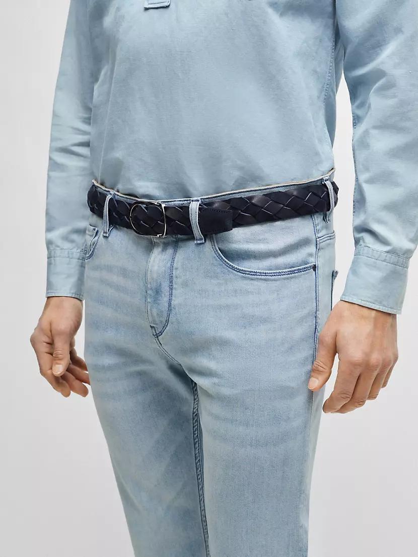 Woven-Suede Belt with Buckle Product Image