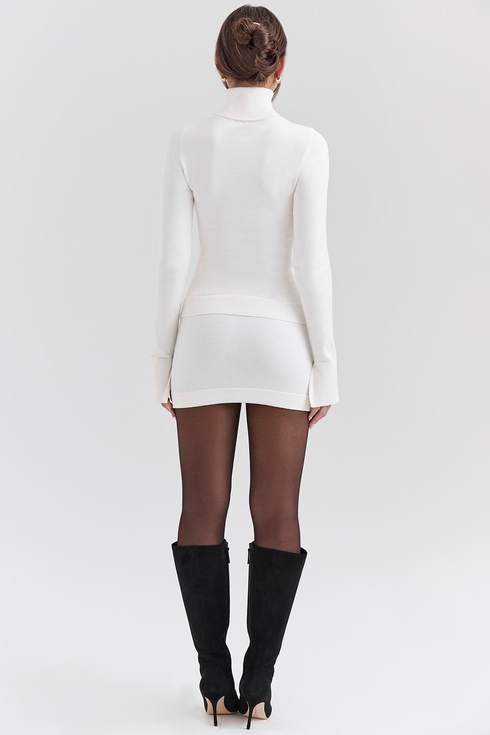 Asher Ivory Cashmere Mini Skirt Product Image