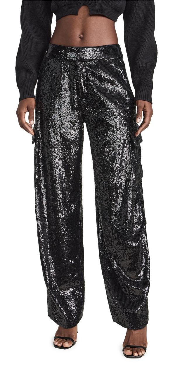 A. L.C. Megan Sequin Wide Leg Cargo Pants Product Image