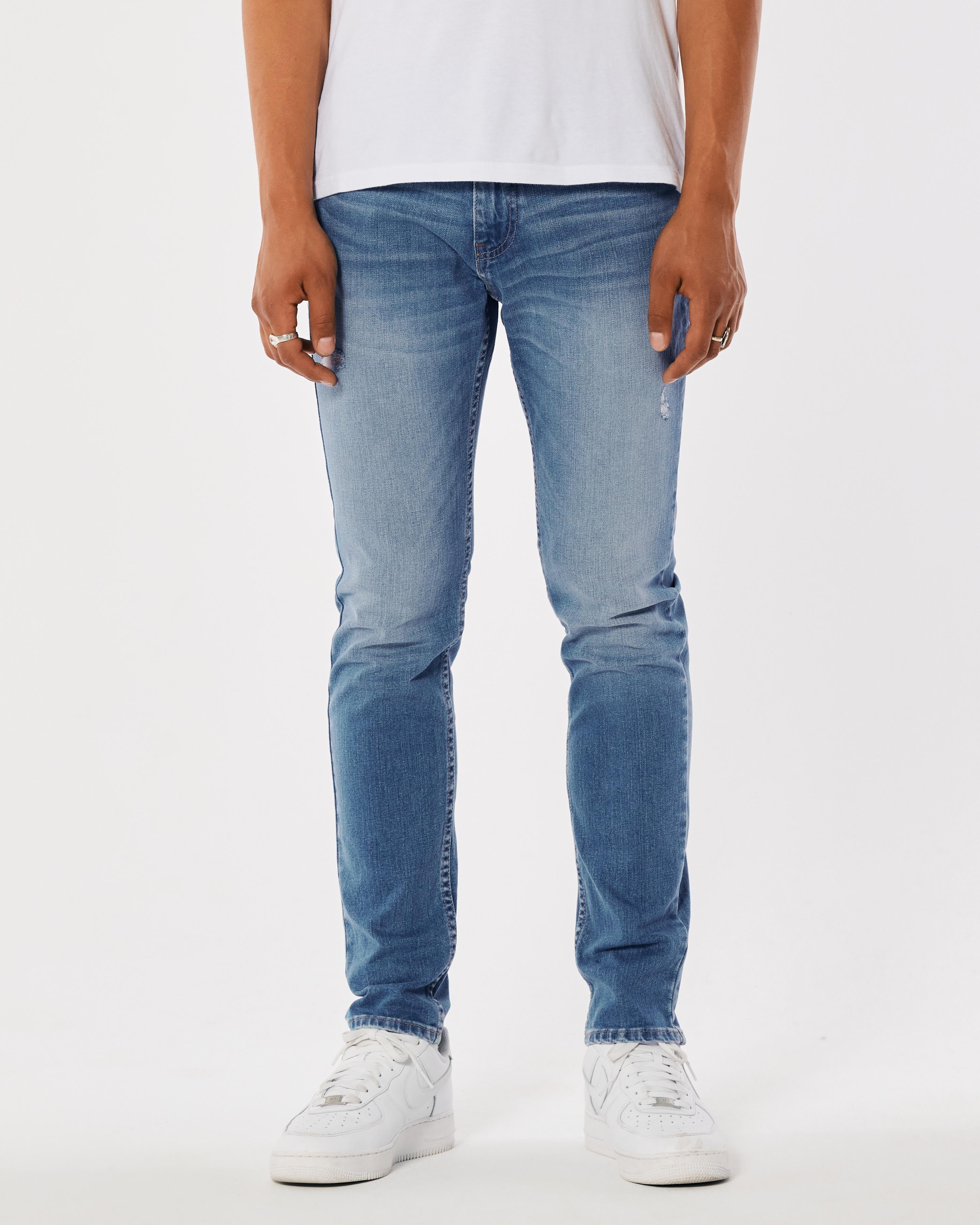 Ripped Medium Wash Skinny Jeans Product Image