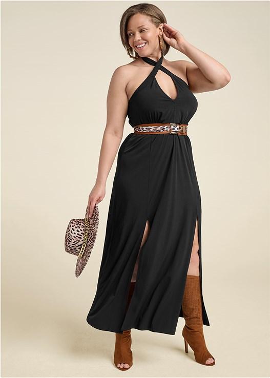 Cross Neck Halter Dress Product Image