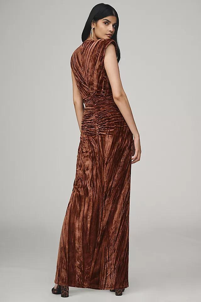 Ronny Kobo Hayley V-Neck Column Velvet Maxi Dress Product Image