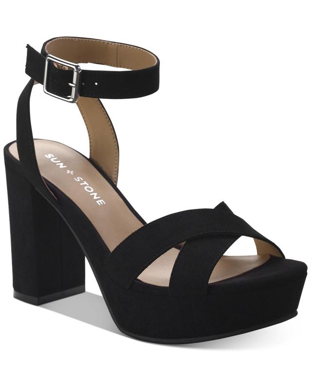 Sun + Stone Womens Lillah Block Heel Platform Dress Sandals, Created for Macys Product Image