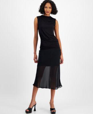 Bar Iii Womens Pull-On Chiffon Midi Skirt, Created for Macys Product Image