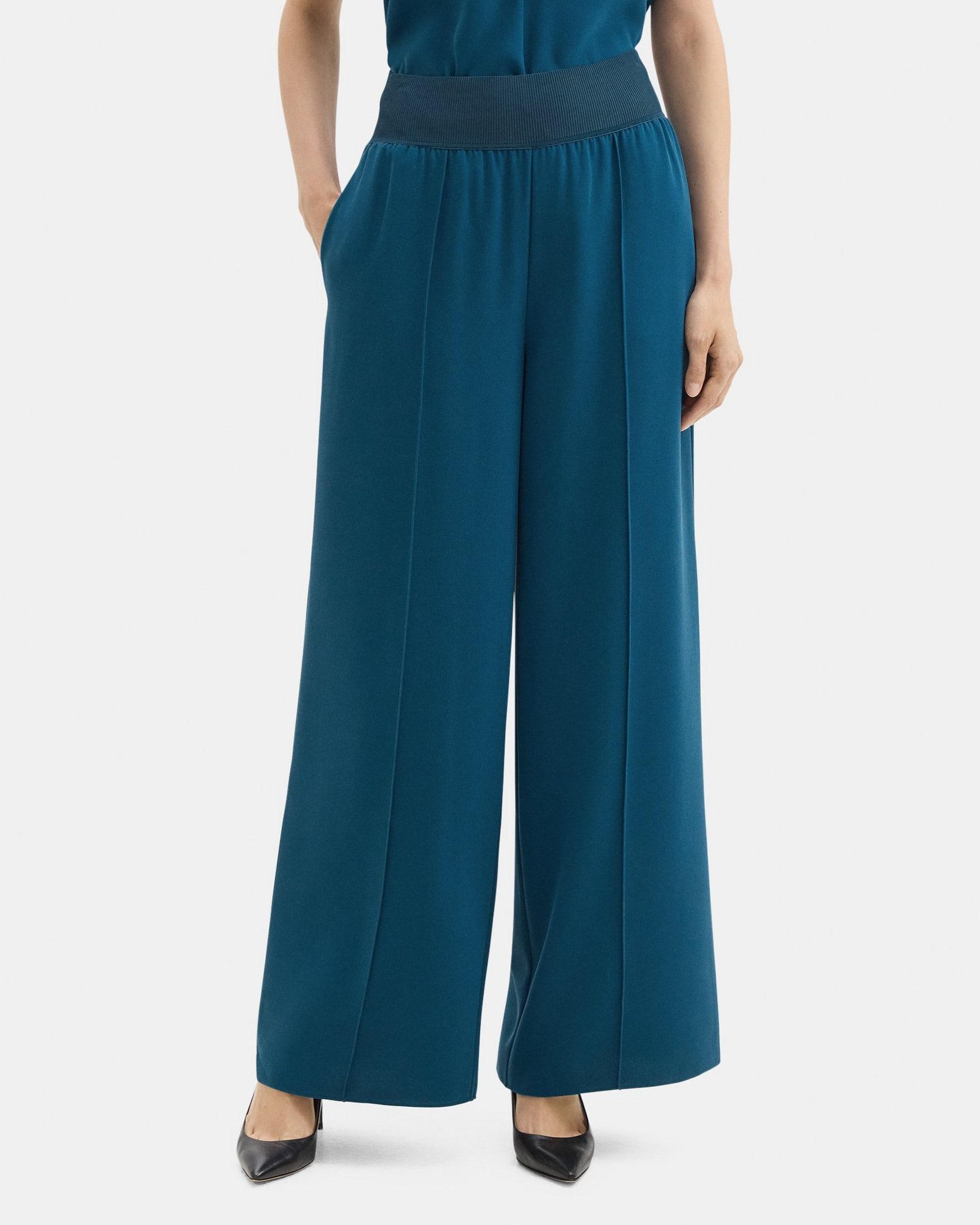 High-Waist Wide-Leg Pant in Crepe Product Image