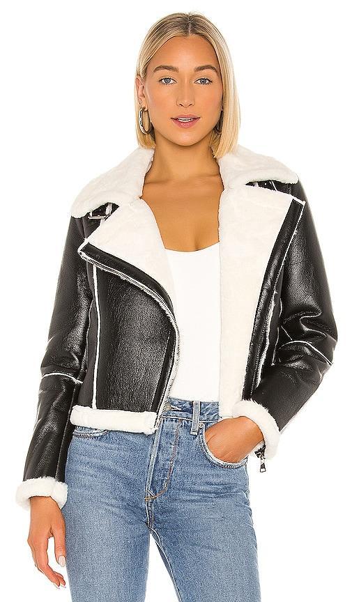 superdown Genna Zip Up Jacket in Black. Product Image