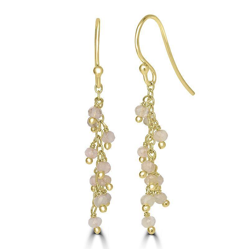 Gemistry 14k Gold Over Sterling Silver Gemstone Beaded Drop Earrings, Womens Product Image