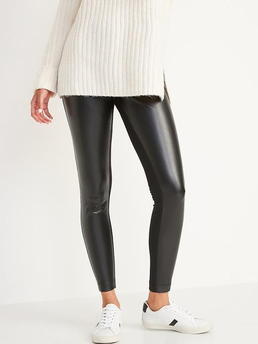 High-Waisted Faux-Leather Front-Panel Leggings product image