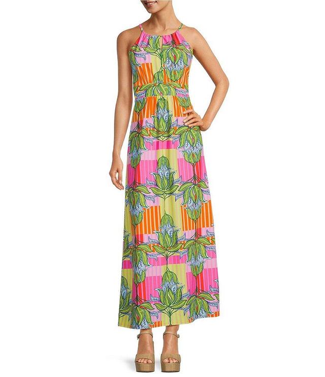 Jude Connally Mia Knit Halter Neck Sleeveless Empire Waist Maxi A-Line Dress Product Image