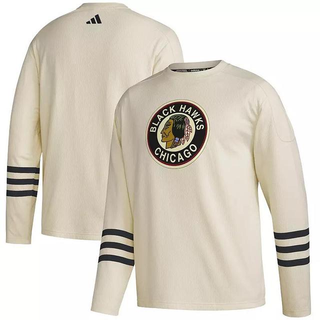 Mens adidas Khaki Chicago Blackhawks AEROREADYPullover Sweater Product Image