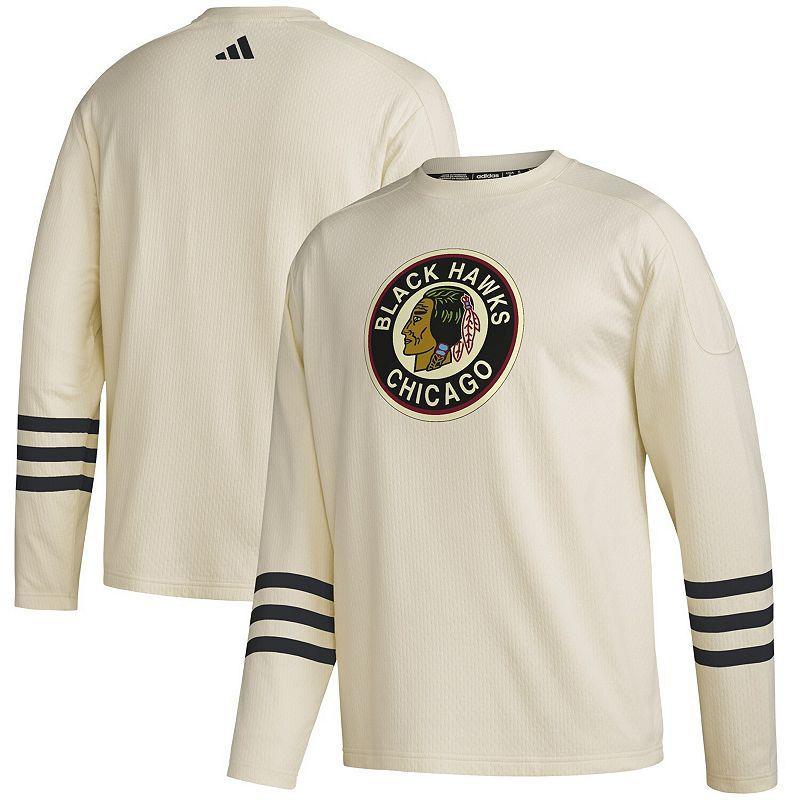 Mens adidas Khaki Chicago Blackhawks AEROREADYPullover Sweater Product Image