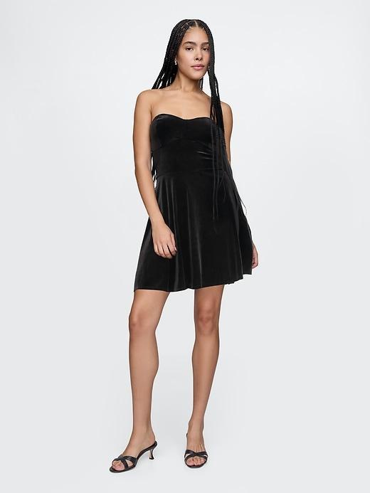 Strapless Velvet Mini Dress Product Image