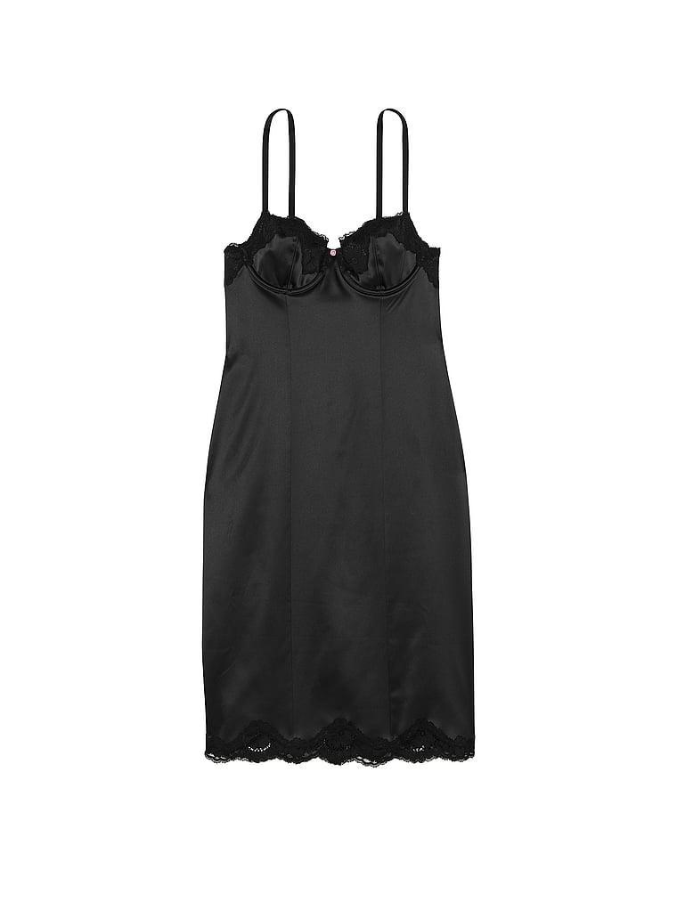 Wicked Satin Lace-Trim Slip Dress Product Image