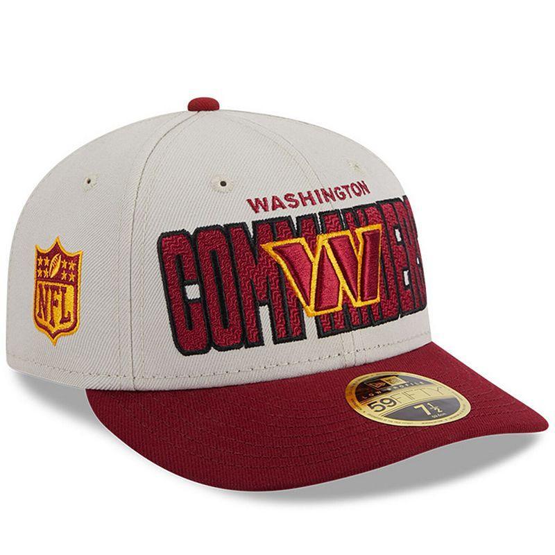 Men's New Era Stone/Burgundy Washington Commanders 2023 NFL Draft Low Profile 59FIFTY Fitted Hat Product Image