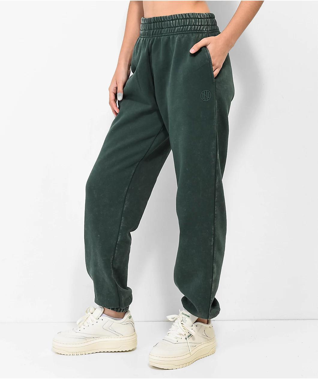 Ninth Hall Fundamentals Sibyl Green Mineral Wash Relaxed Sweatpants Product Image