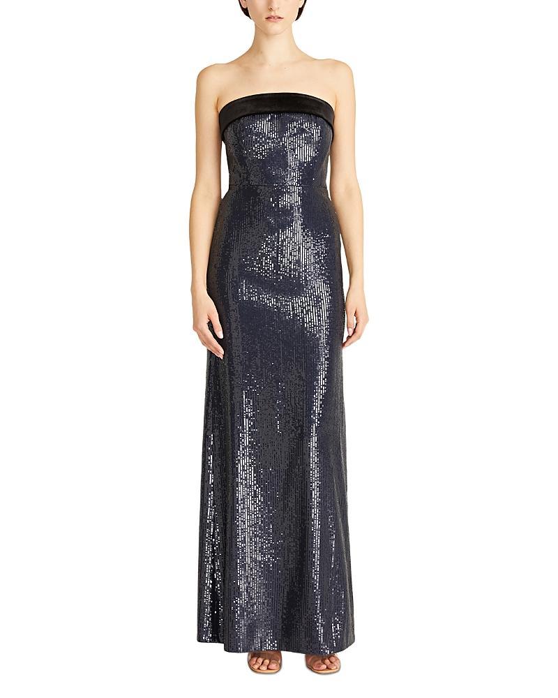 ML Monique Lhuillier Strapless Sequin Sheath Gown Product Image