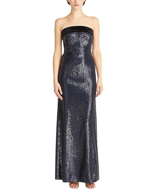 Ml Monique Lhuillier Reese Sequined Strapless Gown Product Image