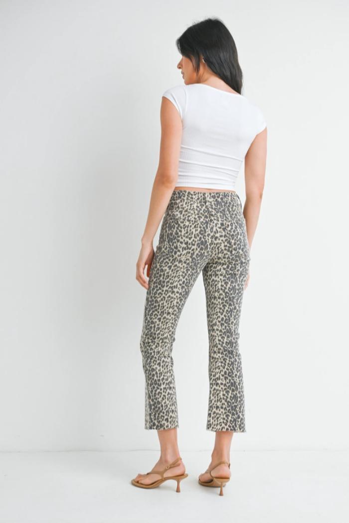 Leopard  High Rise Tonal Crop Flare Product Image