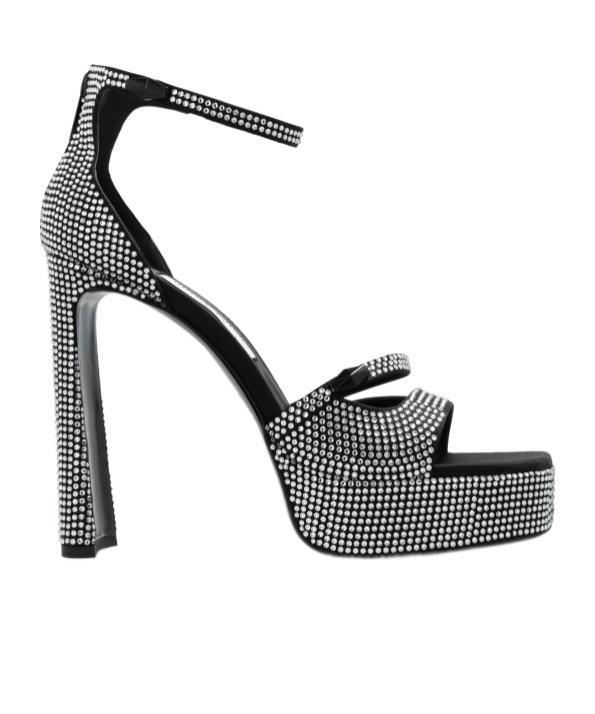 JIMMY CHOO 125mm Claressa Sandals In Black/crystal Product Image