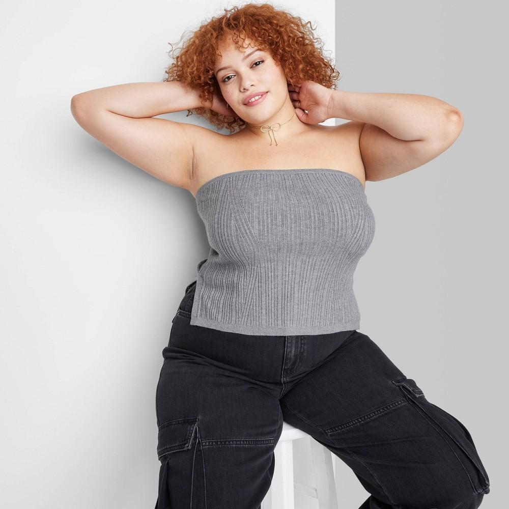 Womens Sweater Tube Top - Wild Fable Slate 1X Product Image