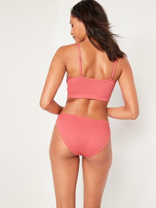 Mid-Rise Piqué Classic Bikini Swim Bottoms Product Image