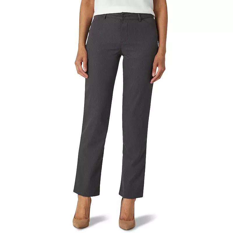 Womens Lee Wrinkle-Free Relaxed Fit Straight-Leg Pants Grey Heather Product Image