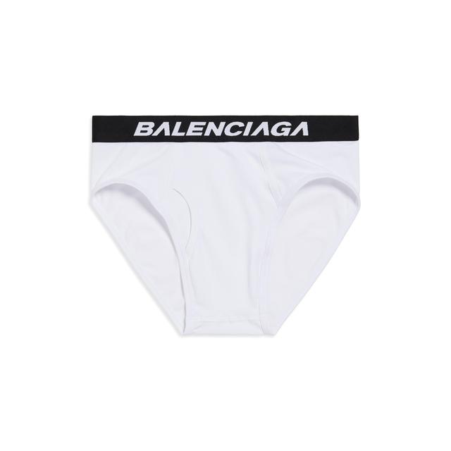 Men's Racer Briefs in White/black Product Image